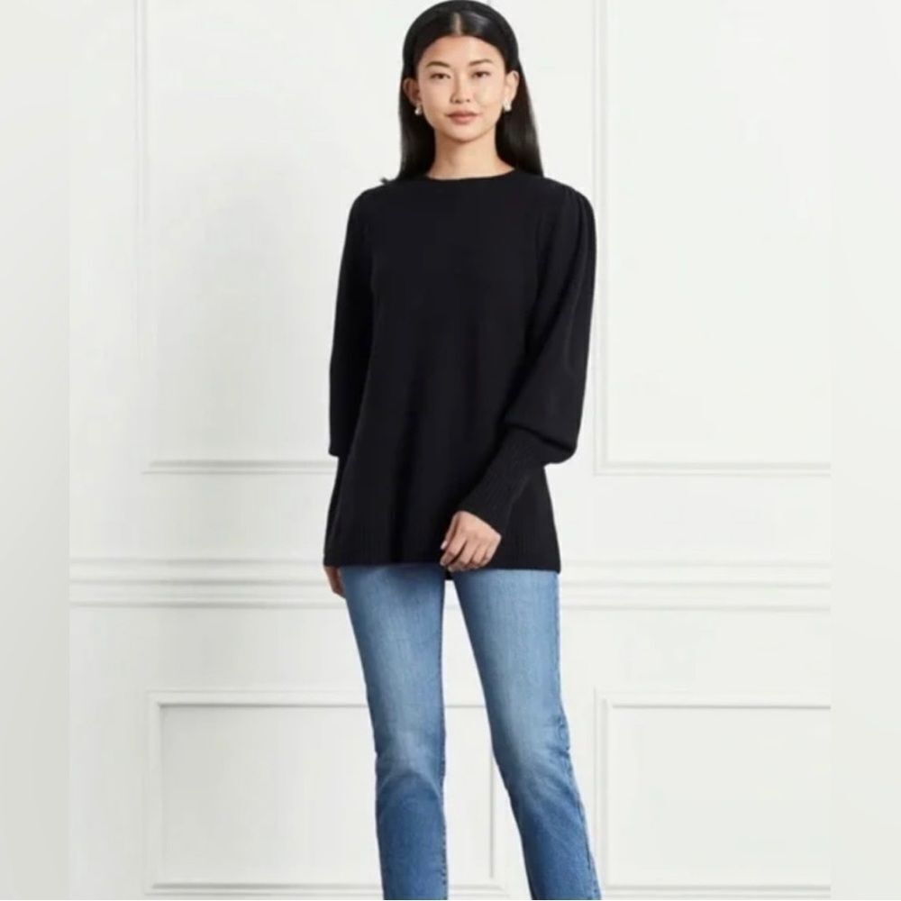 Hill House Sylvie Sweater Black 100% Merino Wool XS NWT Puff Sleeve - Picture 3 of 11